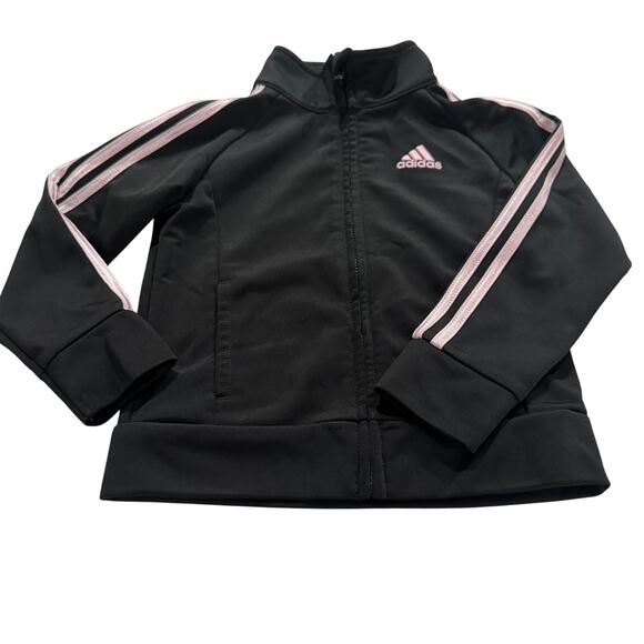 Adidas Toddler Black/Pink Track Jacket Size 24M - Picture 1 of 5